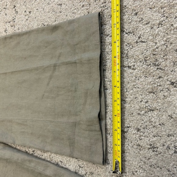Pure Linen side 10p EUC ultra wide flair 100 percent linen pants with buttons - Picture 7 of 13